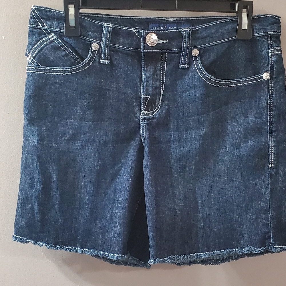 Rock & Republic Dark Blue Denim Shorts. Sz 8